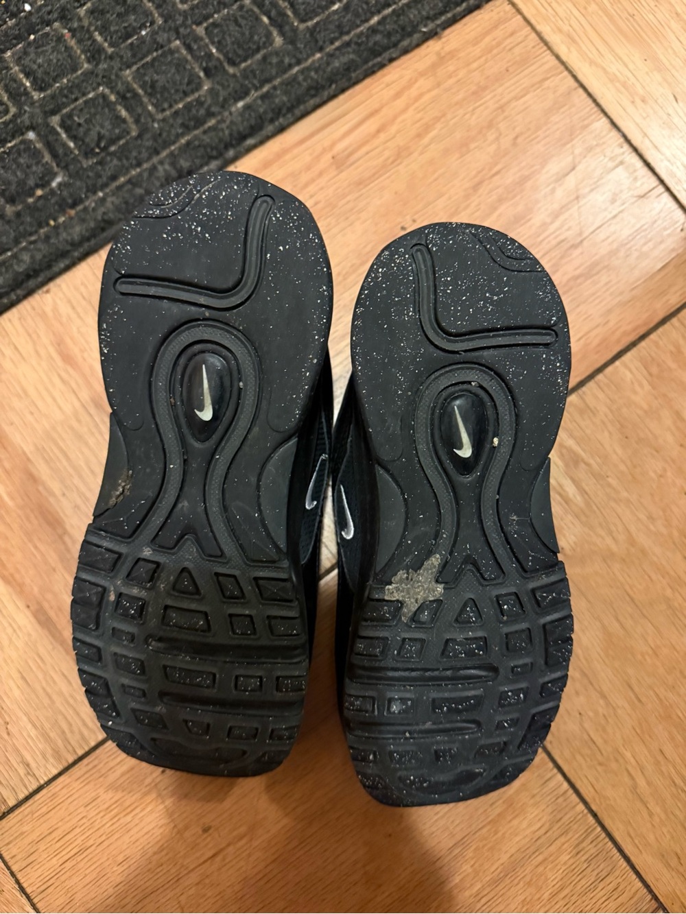 Nike Kids Black Sneakers with Reflective Silver Accents - Picture 3 of 3